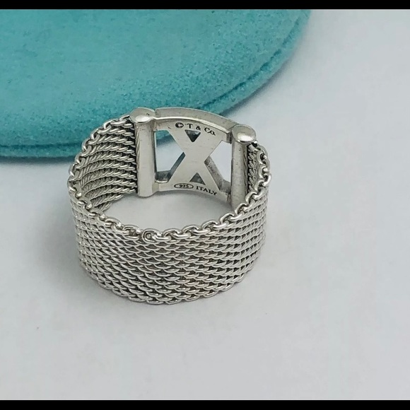 Rare Vintage Tiffany & Co somerset signature Atlas X mesh ring. - Picture 2 of 4